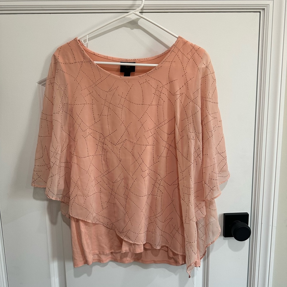 JM Collection Women’s Asymmetrical Top Rose and Gold - Large